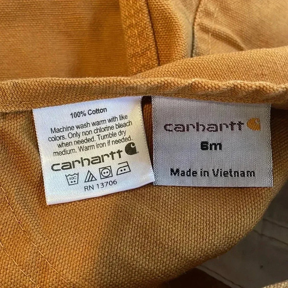 CARHARTT Boys’Canvas Overall flannel lined - Picture 12 of 13